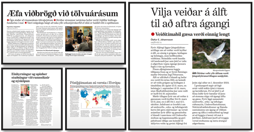 Þrjótar, einhyrningar, póstur og&nbsp;álftir.